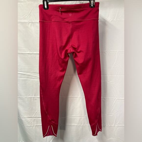 Athleta Run Free 7/8 Leggings waist zip pocket red womens size small - Picture 9 of 14